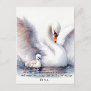 Psalm 91:4 Wings God's protection Bible Scripture Postcard