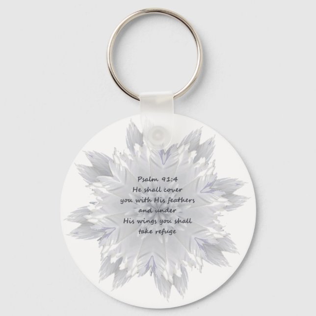 Psalm 91:4 Wings God's protection Keychain (Front)