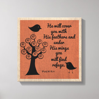 Psalm 91:4 Wrapped Canvas
