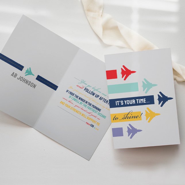 Psalm 91 Air Force F16 Basic Training BMT Military Card (Air Force basic training BMT F-16 jet flight plane letter writing card Psalm 91 military Christian)