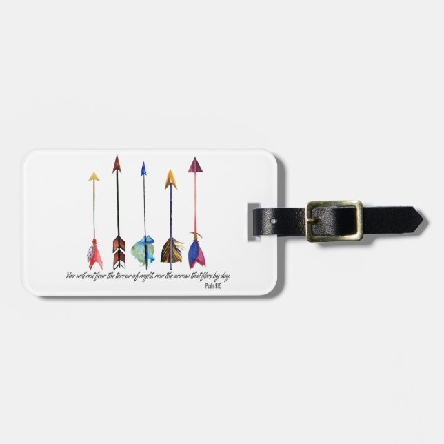 Psalm 91 Arrow Luggage Tag (Front Horizontal)