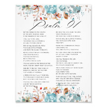 Psalm 91 Bible Scripture Floral