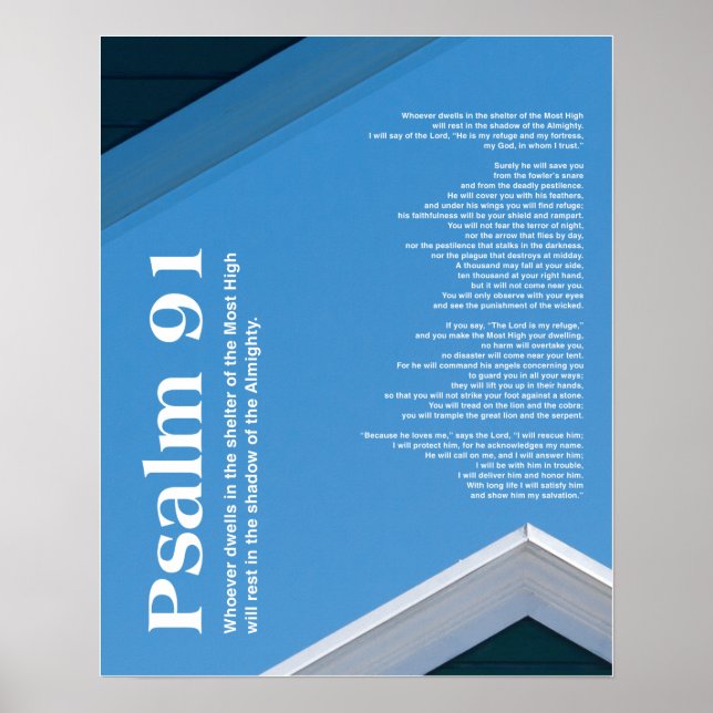 Psalm 91 bible verse scripture art gifts poster (Front)