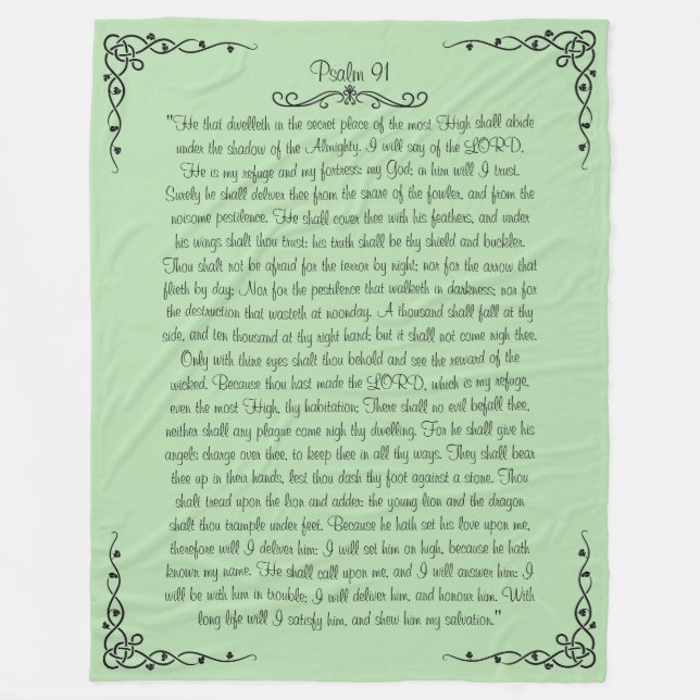 Psalm 91 Fleece Blanket (Front)