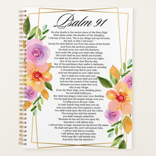 Psalm 91 Floral Geometric Frame Planner (Front)