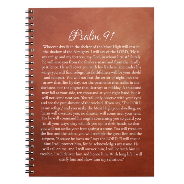 Psalm 91 for Protection Notebook (Front)