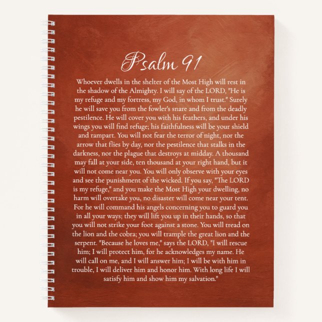 Psalm 91 for Protection Notebook (Front)