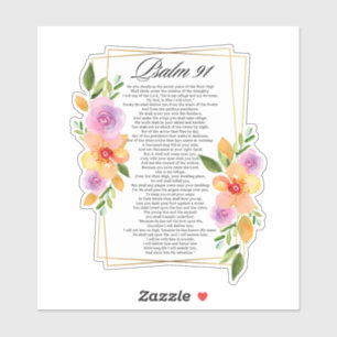 Psalm 91 Geometric Frame Floral