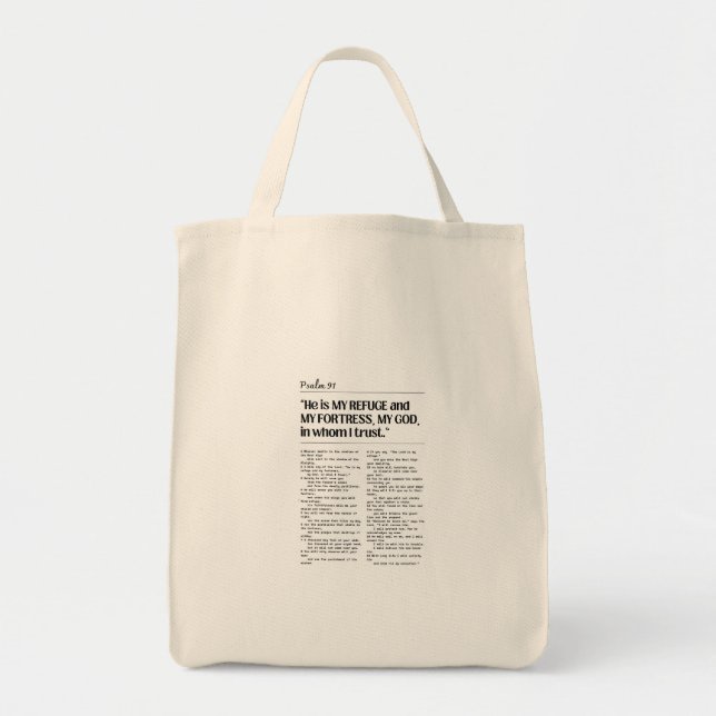Psalm 91 God's Protection Grocery Bag (Front)