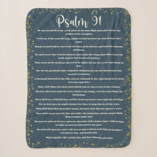Psalm 91, Green, King James Version, Bible Verse Sherpa Blanket