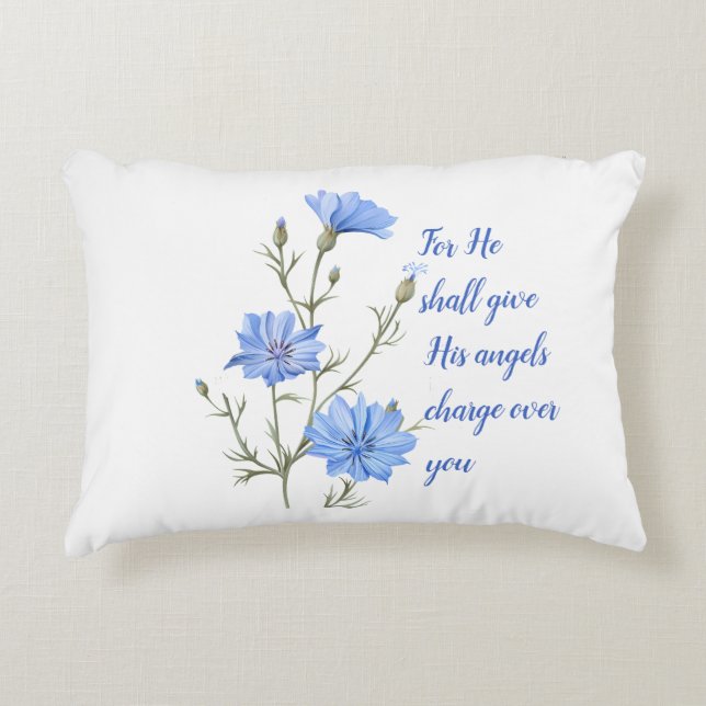 Psalm 91  He Shall Give His Angels Inspirational Accent Pillow (Front)