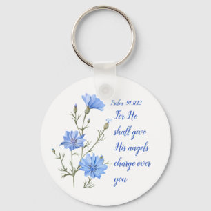 Psalm 91  He Shall Give His Angels Inspirational Keychain