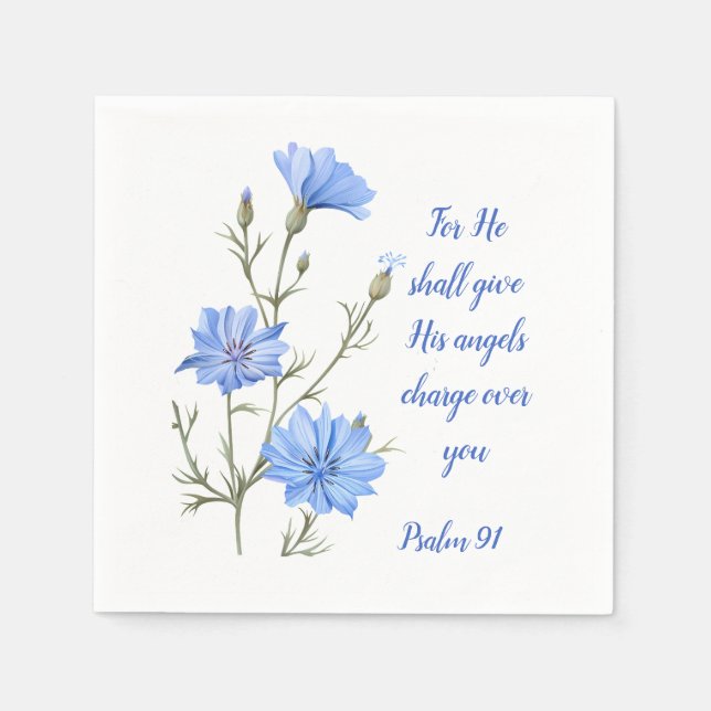 Psalm 91 He Shall Give His Angels Inspirational  Napkin (Front)
