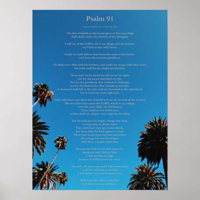 Psalm 91 King James Christian Poster (Front)