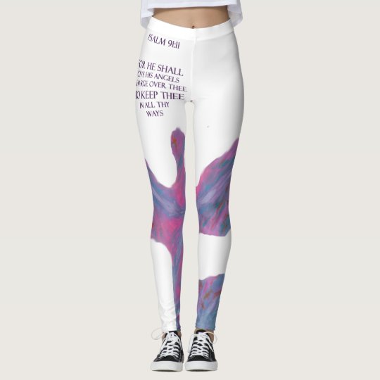 Psalm 91 Leggings Angel with Bible Verse