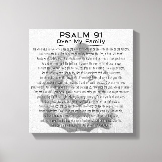 Psalm 91 Lion Rustic Artwork Family Home Decor (Front)
