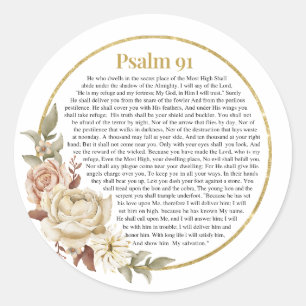 Psalm 91 NKJV Classic Round Sticker
