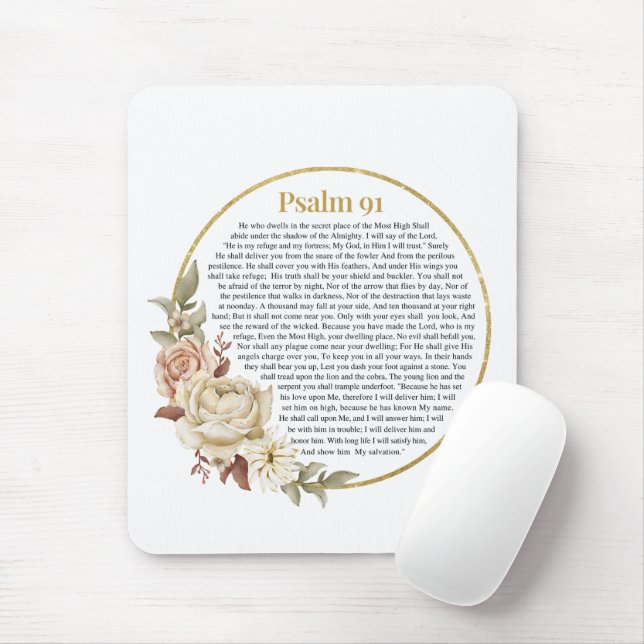 Psalm 91 NKJV Mouse Pad (With Mouse)