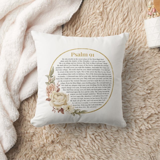 Psalm 91 NKJV Throw Pillow (Blanket)