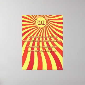 Psalm 91 No Harm Retro Vintage Summer Sunburst Canvas Print