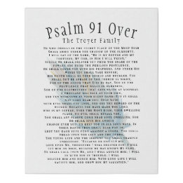 Psalm 91 Over Family Name Feather Bible Verse Faux Canvas Print