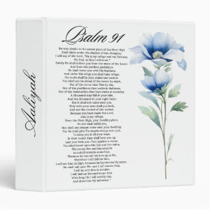 Psalm 91 Personalized Blue Flower Bible Scriptures Binder