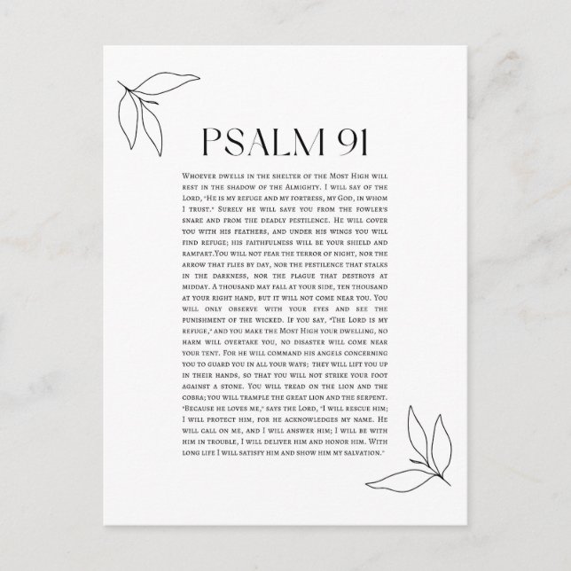 Psalm 91  postcard (Front)