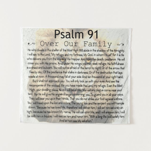 Psalm 91 Wall Tapestry (Front (Horizontal))