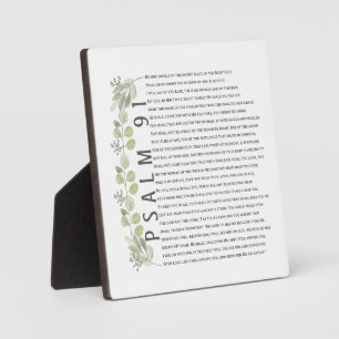 Psalm 91 Watercolor Eucalyptus Bible Art Plaque