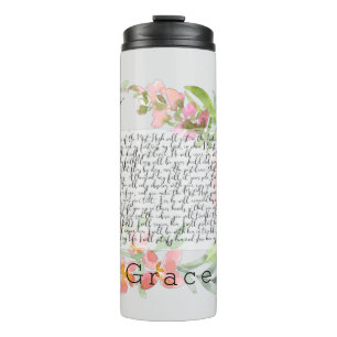 Psalm 91 watercolor scripture art  magnet thermal tumbler