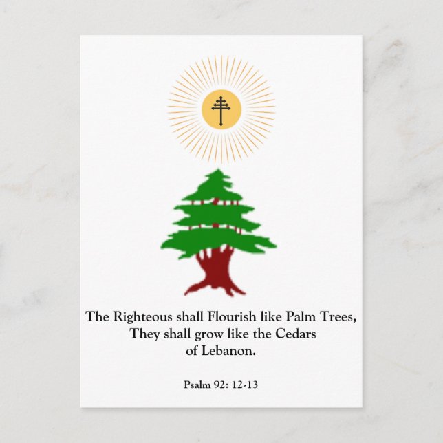 Psalm 92:12-13 Cedar of Lebanon Maronite Post Card (Front)