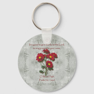 Psalm 92:1 ~ Give Thanks to the Lord Keychain