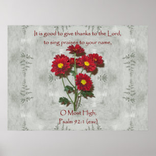 Psalm 92:1 ~ Give Thanks to the Lord Poster