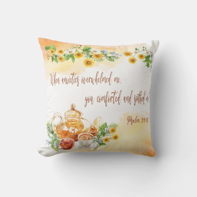 Psalm 94:19 Jehovah comforted me Throw Pillow (Front)