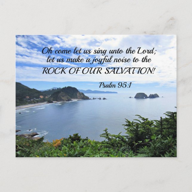 Psalm 95:1 O come, let us sing unto the Lord Holiday Postcard (Front)