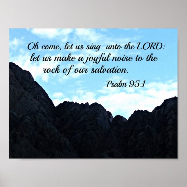 Psalm 95:1 O come, let us sing unto the Lord Poster (Front)