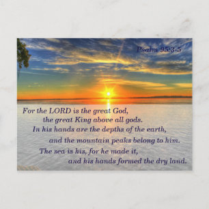 Psalm 95:3-5 Christian Scripture Memory Card