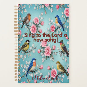Psalm 96:1 Personalized Floral Bird Planner