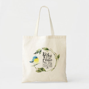 Psalm 98:1 Sing to the Lord a New Song Bible Verse Tote Bag