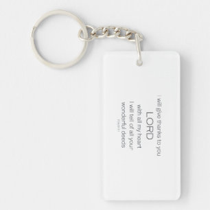 Psalm 9,  I will give thanks to you LORD, Keychain