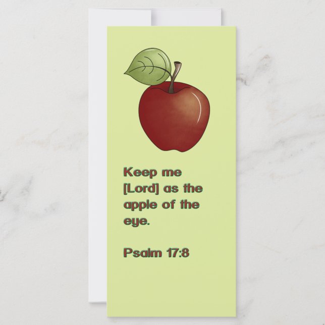 Psalm apple of the eye scripture bookmark (Front)