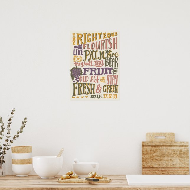 Psalm Bible Verse for Ageing Times  Poster (Kitchen)