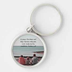 Psalm biblical quote keychain