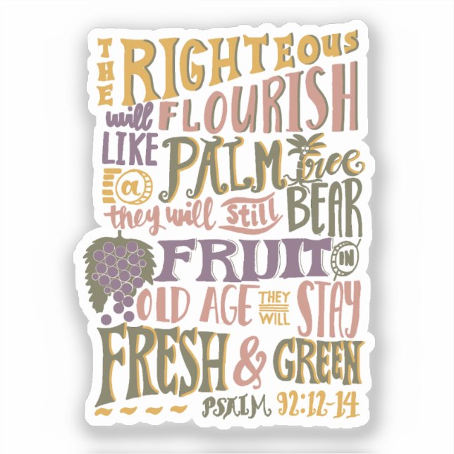 Psalm for Old Age Vintage Hand Lettering  (Front)