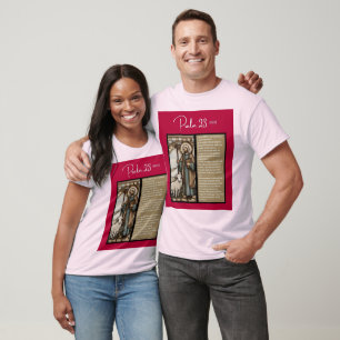 Psalm Message - Psalm 23 - Short Sleeve Pink T-Shirt