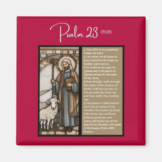 Psalm Message: Psalm 23 - Square Magnet
