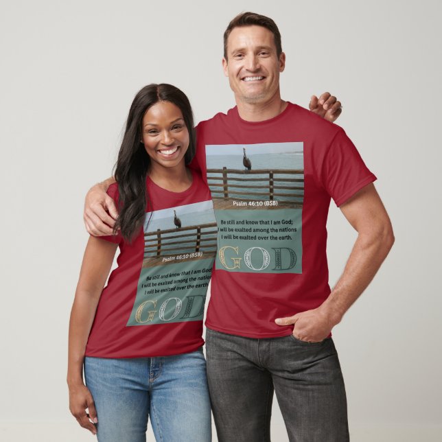 Psalm Message - Psalm 46-10 - Short Sleeve Maroon T-Shirt (Unisex)