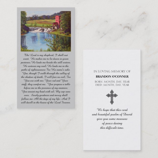 "Psalm of David” Peace Prayer Card (Front/Back)