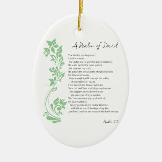Psalm of David The Lord is my Shepherd Bible Verse Ceramic Ornament