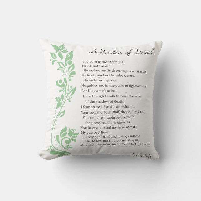 Psalm of David The Lord is my Shepherd Bible Verse Throw Pillow (Front)